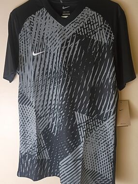 Nike Dri-FIT Precision VI SS Soccer Jersey Gray/Black DR0945-010 - NWT Men's M